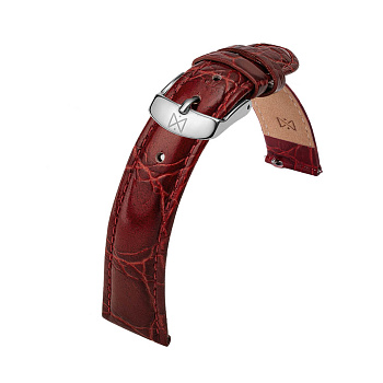 Ремешок быстросъемный 1055.16.W.Z.51.16.M (аллигатор утолщенный по всей длине с прострочкой бордовы