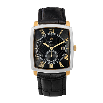 серебряные мужские часы QWILL 6012.01.01.9.51A.EG